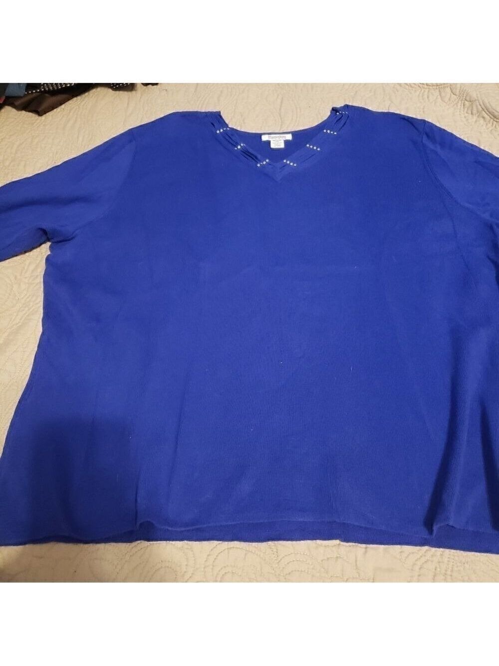 Hampshire Studio Vneck Embellished Sweater